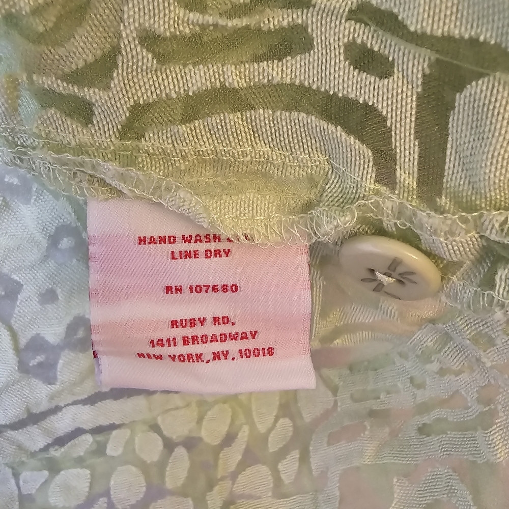 Ruby Rd. Women's Buttonfront Top Lime Green 3/4 S… - image 8